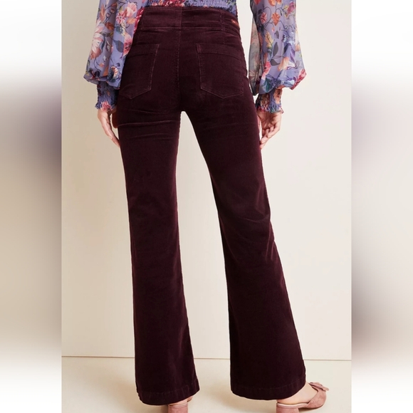Anthropologie Pilcro High Rise Trouser Bootcut Corduroy Pants 28 Burgundy - Picture 2 of 10